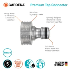 GARDENA Premium Tap Hose Pipe Connector -Garantia Store 13489626 6254924640271732