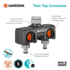 GARDENA Twin-Tap Hose Pipe Connector -Garantia Store 13489627 8324920780905436
