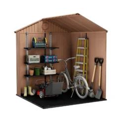 Keter Darwin Outdoor Apex Garden Storage Shed 6ft X 6ft - Brown -Garantia Store 13492315 1065036180672517