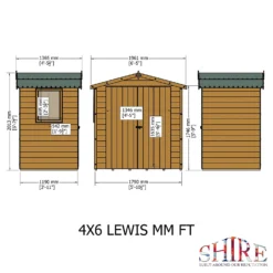 Shire 4 X 6ft Lewis Garden Shed -Garantia Store 13505248 1434933763005461