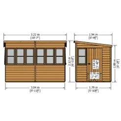 Shire 10 X 6ft Sun Pent Shed -Garantia Store 13505289 4854933735330746