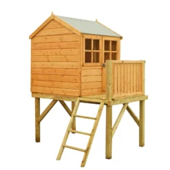 Shire 6 X 4ft Bunny And Platform Kids Wooden Playhouse