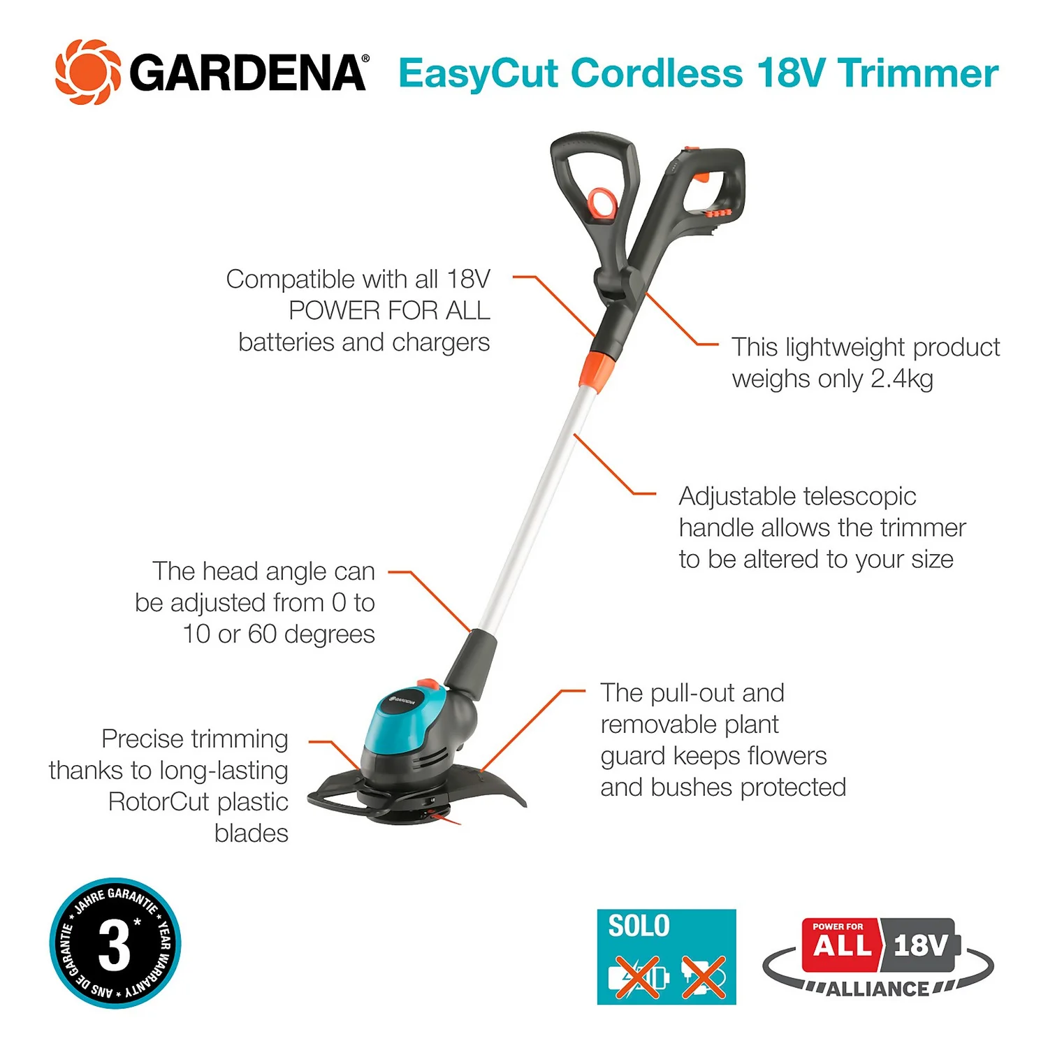 GARDENA EasyCut Cordless 18V Grass Trimmer 3 GARDENA EasyCut Cordless 18V Grass Trimmer - Image 3