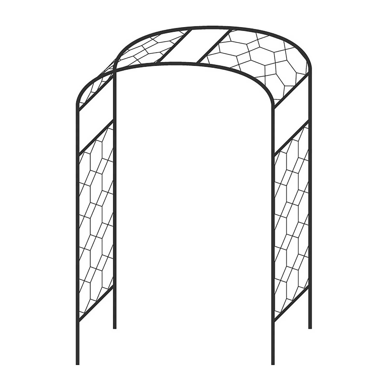 Agriframes Monet Garden Arch - (H)2.1 X (W)1.2 X (D)0.45 M - Black 1 Agriframes Monet Garden Arch - (H)2.1 X (W)1.2 X (D)0.45 M - Black