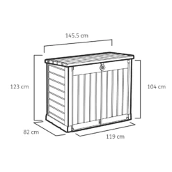 Keter Store It Out Ace Outdoor Garden Storage Shed 1200L - Grey / Graphite -Garantia Store 13531577 1964925770704849