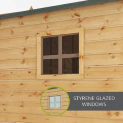 Country Living 8ft X 6ft Premium Colton Double Storey Playhouse With Veranda Painted + Installation - Aurora Green -Garantia Store 13554908 1145012834410413