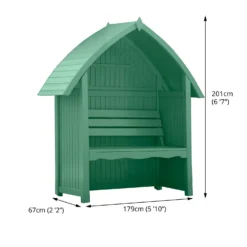 Country Living Wilmcote Arbour Seat Painted + Installation - Aurora Green -Garantia Store 13554932 1114942011019116