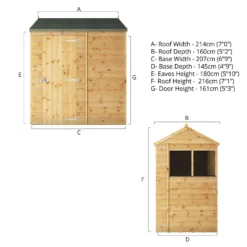 Mercia 7ft X 5ft Premium Shiplap Reverse Apex Shed - Including Installation -Garantia Store 13555772 6164949335623414