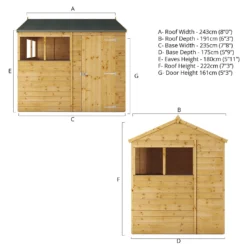 Mercia 8ft X 6ft Premium Shiplap Reverse Apex Shed -Garantia Store 13555780 1314949332907718