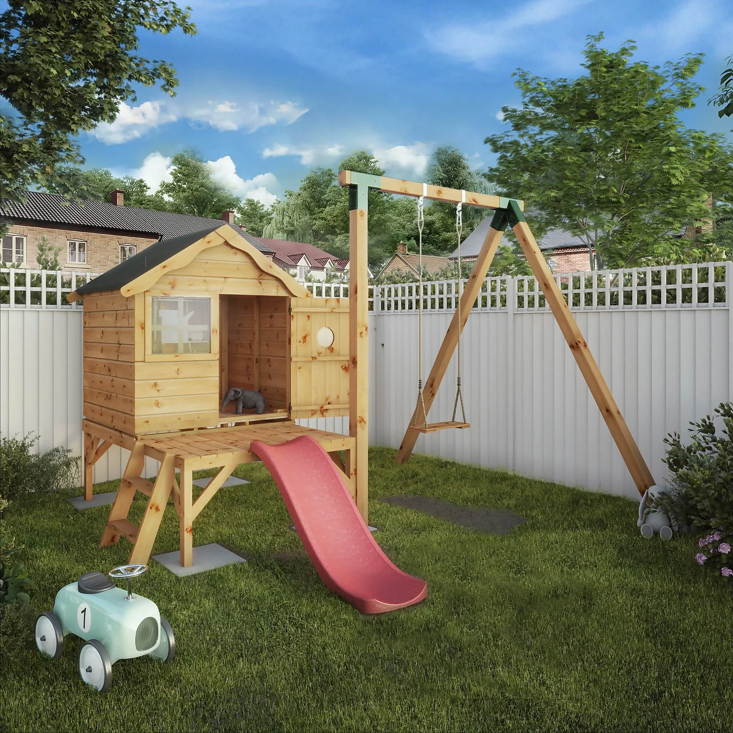 Mercia 4ft X 4ft Snug Wooden Playhouse With Tower - Installation Included 2 Mercia 4ft X 4ft Snug Wooden Playhouse With Tower - Installation Included - Image 2
