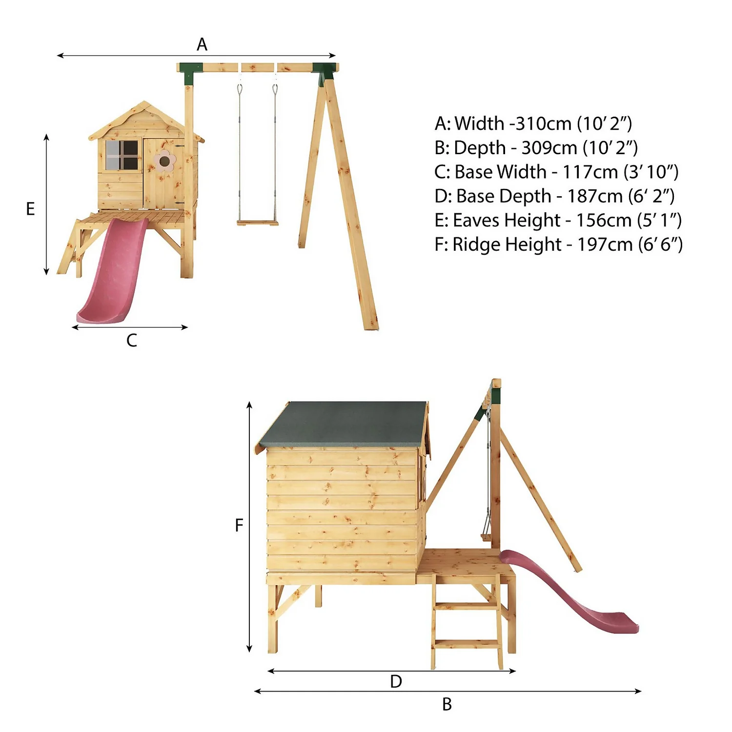 Mercia 4ft X 4ft Snug Wooden Playhouse With Tower - Installation Included 9 Mercia 4ft X 4ft Snug Wooden Playhouse With Tower - Installation Included - Image 9