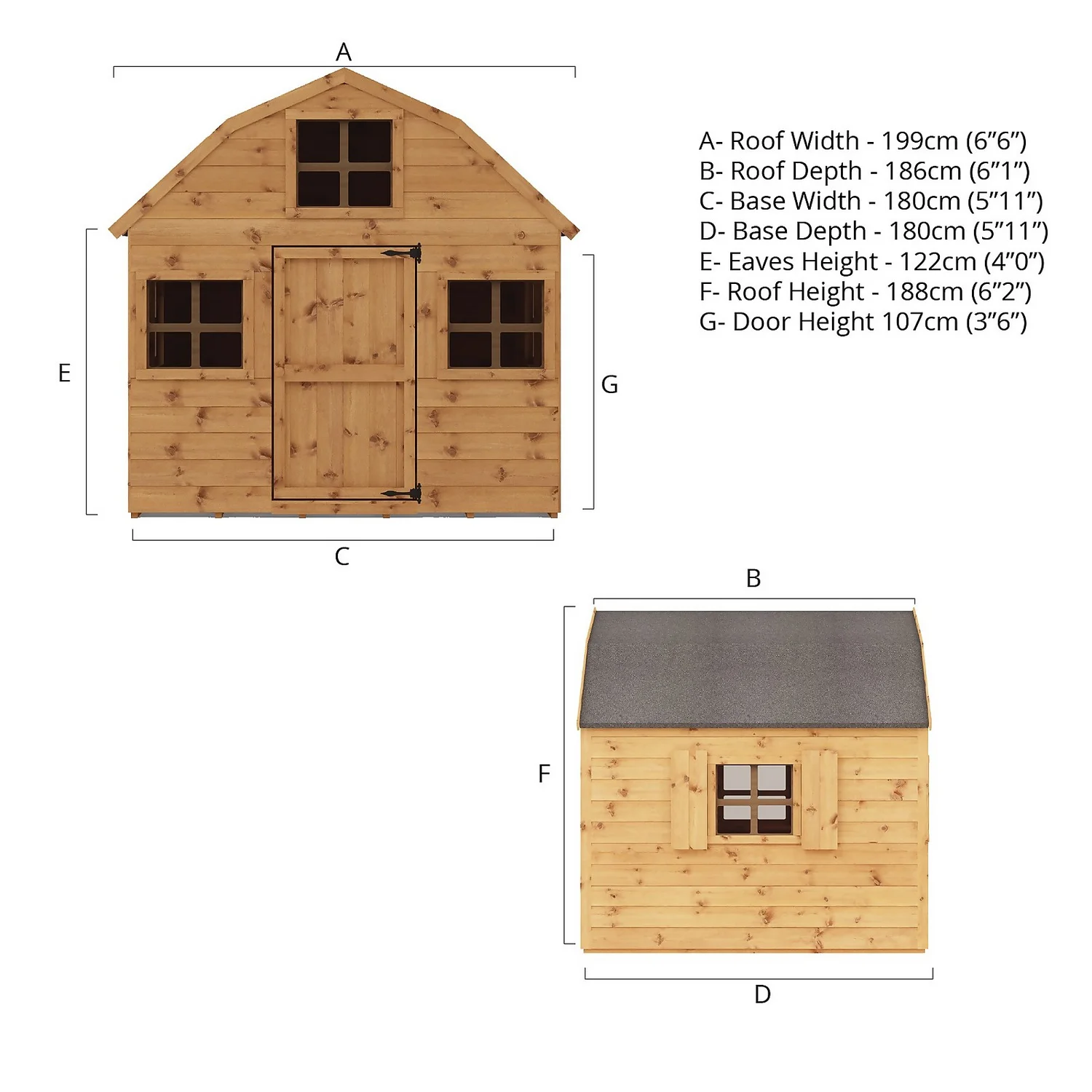 Mercia 6ft X 6ft Dutch Wooden Playhouse 10 Mercia 6ft X 6ft Dutch Wooden Playhouse - Image 10