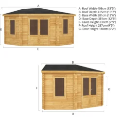 Mercia 4m X 4m Corner Log Cabin 44mm 18 Mercia 4m X 4m Corner Log Cabin 44mm -Garantia Store 13555841 1525025546495231