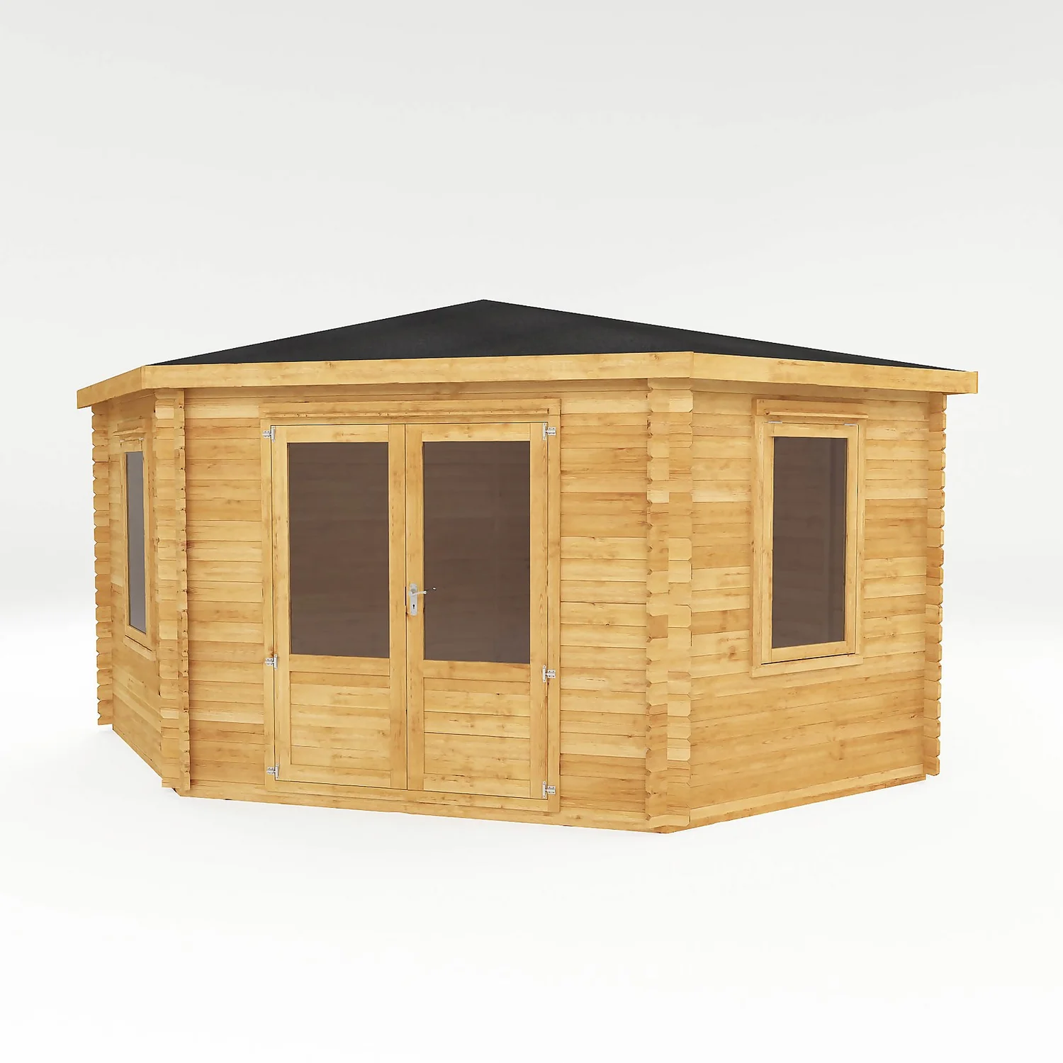 Mercia 4m X 4m Corner Log Cabin 44mm 1 Mercia 4m X 4m Corner Log Cabin 44mm