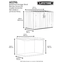 Lifetime Horizontal Plastic Outdoor Storage Shed -Garantia Store 13660824 1614949050899666