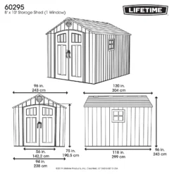 Lifetime Plastic Outdoor Storage Shed - 8x10ft -Garantia Store 13660829 1284949046040122