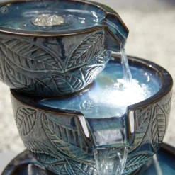 Stylish Fountain Fossil Leaf Water Feature With LEDs -Garantia Store 13846049 1054962028345905