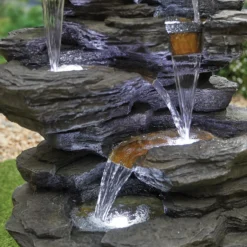 Stylish Fountain Hinoki Springs Water Feature With LEDs -Garantia Store 13846067 1164962027829983