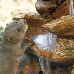 Stylish Fountain Otter Pools Water Feature With LEDs -Garantia Store 13846071 4324962028308486