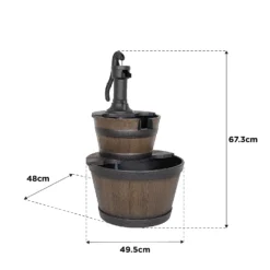 Stylish Fountain Whiskey Barrels Garden Water Feature -Garantia Store 13944159 4655005845151116