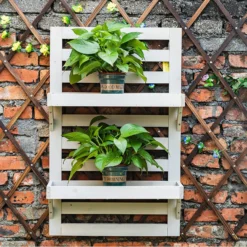 Homebase Indoor/Outdoor Wooden Plant Shelves -Garantia Store 13950433 5435013038858076
