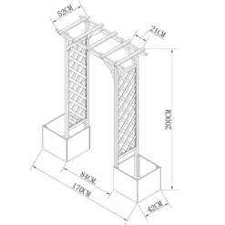 Homebase Wooden Garden Arched Trellis With Planters -Garantia Store 13967032 2065060441143863