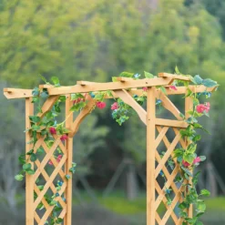 Homebase Wooden Garden Arched Trellis With Planters -Garantia Store 13967032 6315014369254225