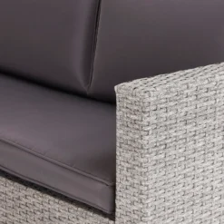 Alexandria Rattan Effect Garden Corner Sofa Set - Ash Grey -Garantia Store 13971225 1225022704599182