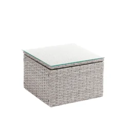 Alexandria Rattan Effect Garden Corner Sofa Set - Ash Grey -Garantia Store 13971225 7715022704506515