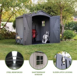 Lifetime 7x7ft Outdoor Storage Shed - Rough-Cut Grey 13 Lifetime 7x7ft Outdoor Storage Shed - Rough-Cut Grey -Garantia Store 13997403 2055000054879100