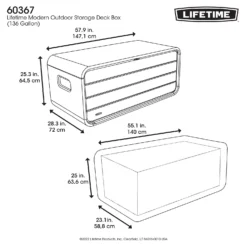LIFETIME 515L Modern Outdoor Storage Deck Box - Rough-Cut Grey -Garantia Store 13997405 1815000055325515