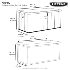 LIFETIME 568L Outdoor Storage Deck Box - Rough-Cut Brown -Garantia Store 13997406 1424999835348871