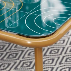 Omari Metal Garden Corner Sofa Set - Teal & Gold 12 Omari Metal Garden Corner Sofa Set - Teal & Gold -Garantia Store 14005699 2305022704523750