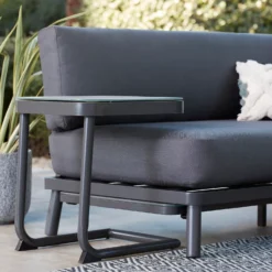 Heba Grey Metal Garden Corner Sofa Set -Garantia Store 14005702 1385022704489562