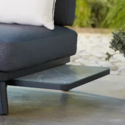 Heba Grey Metal Garden Corner Sofa Set -Garantia Store 14005702 1595022704432172