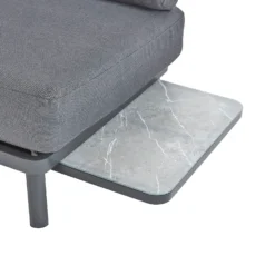 Heba Grey Metal Garden Corner Sofa Set -Garantia Store 14005702 2075022704696343