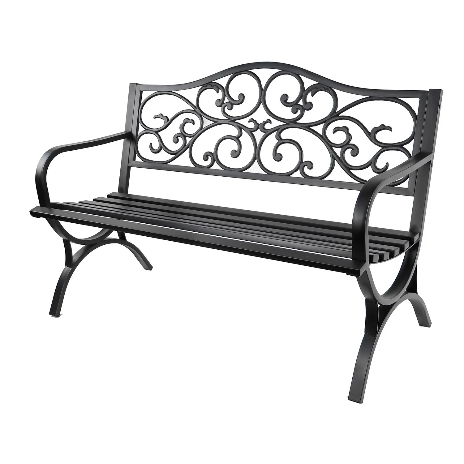 Ornate Metal Garden Bench 2 Ornate Metal Garden Bench - Image 2
