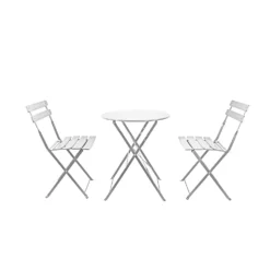 Millie Metal Bistro Set - Grey -Garantia Store 14005781 2855018249611251