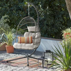 Grey Single Garden Hanging Chair 7 Grey Single Garden Hanging Chair -Garantia Store 14005785 1595032481802891