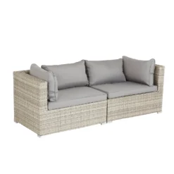 Cairo Grey Rattan Effect Garden Sofa Set -Garantia Store 14005786 1555022102946530