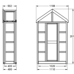 Forest Garden Georgian Wall Greenhouse With Auto Vent -Garantia Store 14013374 2195004556523592