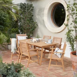 Miri 6 Seater Wooden Garden Dining Set -Garantia Store 14183988 1955022106791384