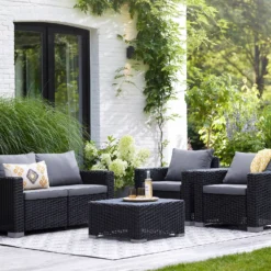 Keter California 4 Seater Outdoor Garden Furniture Lounge Set - Graphite With Grey Cushions 16 Keter California 4 Seater Outdoor Garden Furniture Lounge Set - Graphite With Grey Cushions -Garantia Store 14539591 3115041801816578