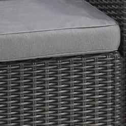 Keter California 2 Seater Outdoor Balcony Deluxe Garden Furniture Set - Graphite With Grey Cushions -Garantia Store 14539592 2095041802288703