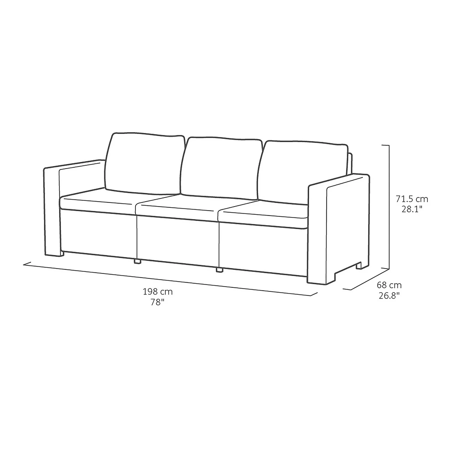 Keter California 5 Seater Outdoor Garden Furniture Lounge Set - Graphite With Grey Cushions 6 Keter California 5 Seater Outdoor Garden Furniture Lounge Set - Graphite With Grey Cushions - Image 6