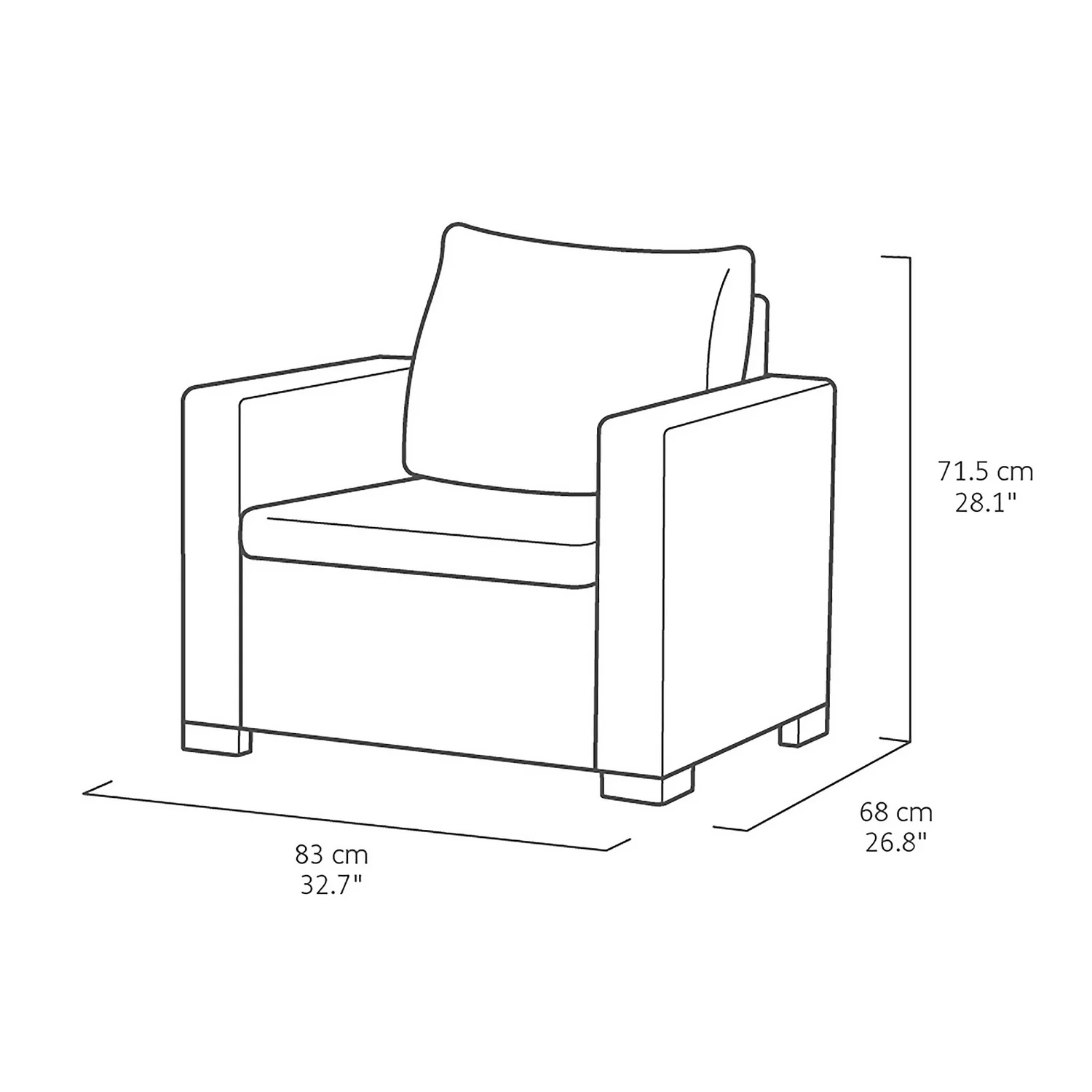 Keter California 4 Seater Outdoor Garden Furniture Chaise Lounge Set - Graphite With Grey Cushions 9 Keter California 4 Seater Outdoor Garden Furniture Chaise Lounge Set - Graphite With Grey Cushions - Image 9